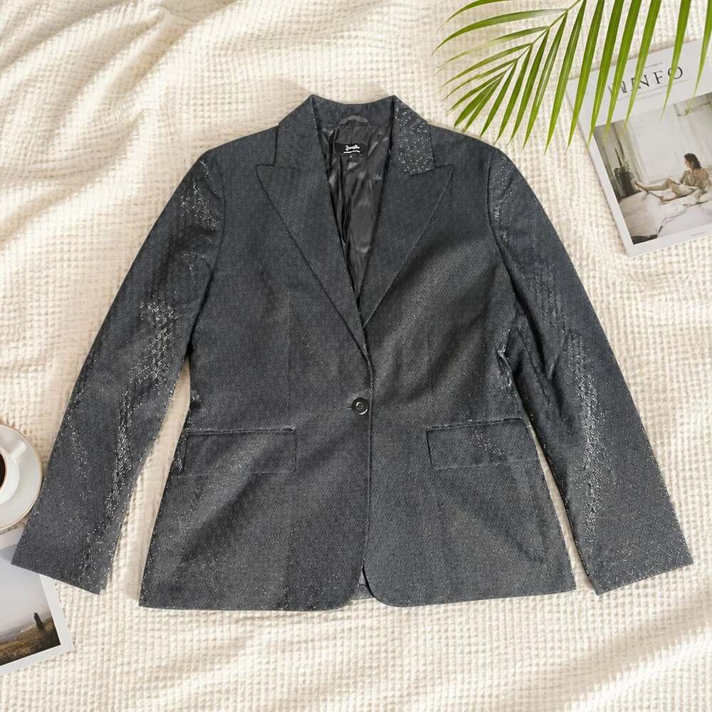 Zanella Alexis/Bis Black Textured Blazer Size 8